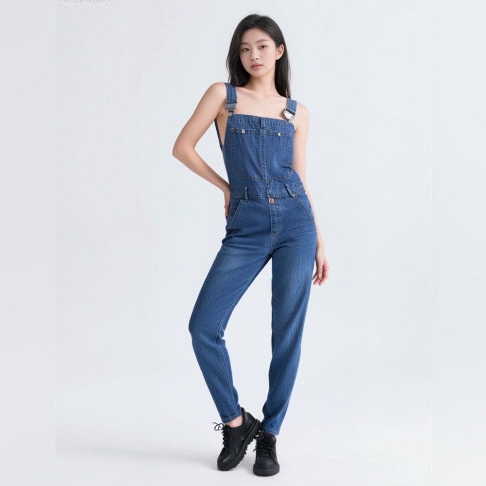 Vintage 90s EF Women's Blue Denim Overalls